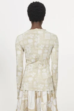 New Rodebjer Columbina Sketchbook Jersey Top