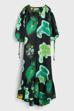 New Rodebjer Dakota Leaf Hammered Dress
